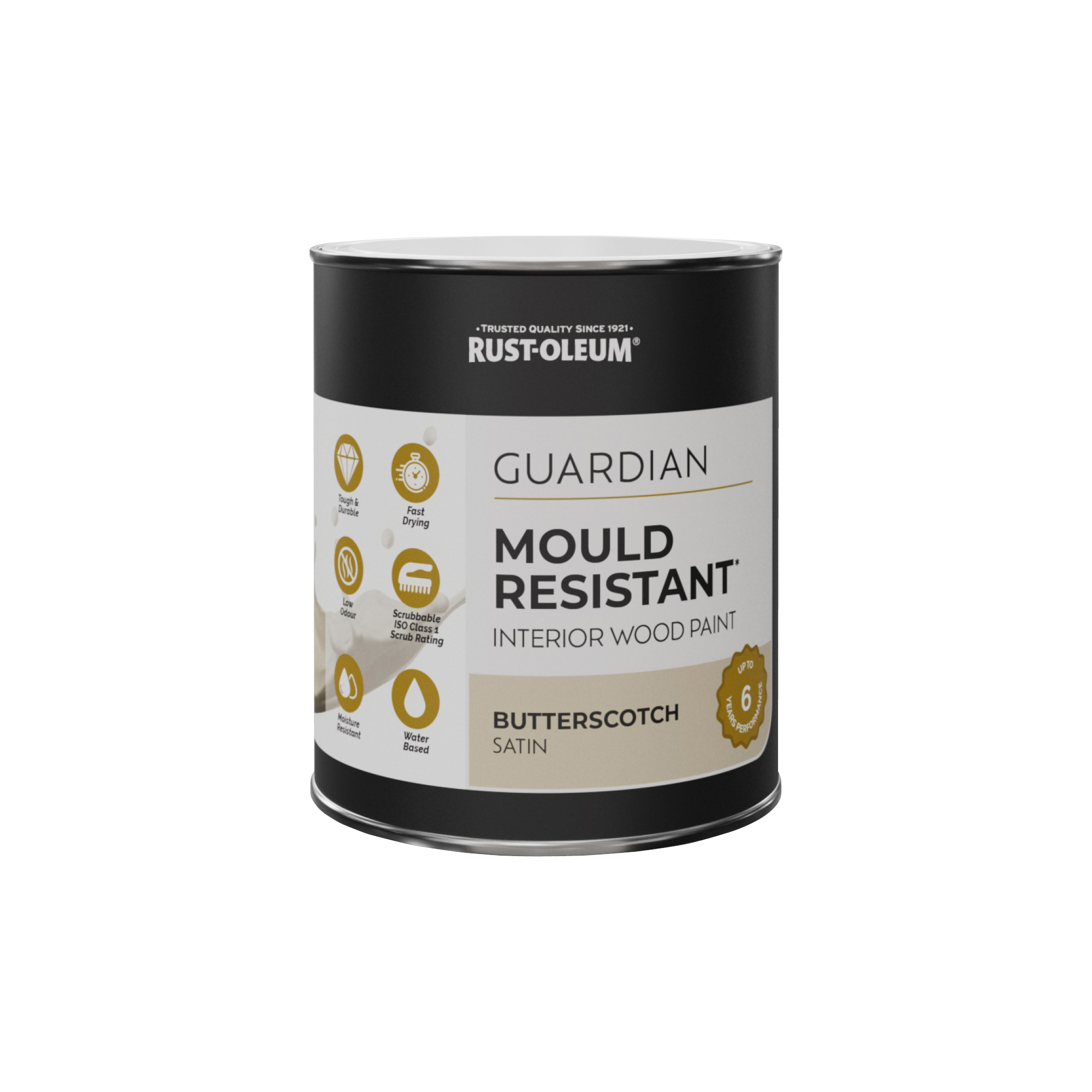 Guardian Mould Resistant Interior Wood Paint, Satin Finish - Butterscotch 750ml
