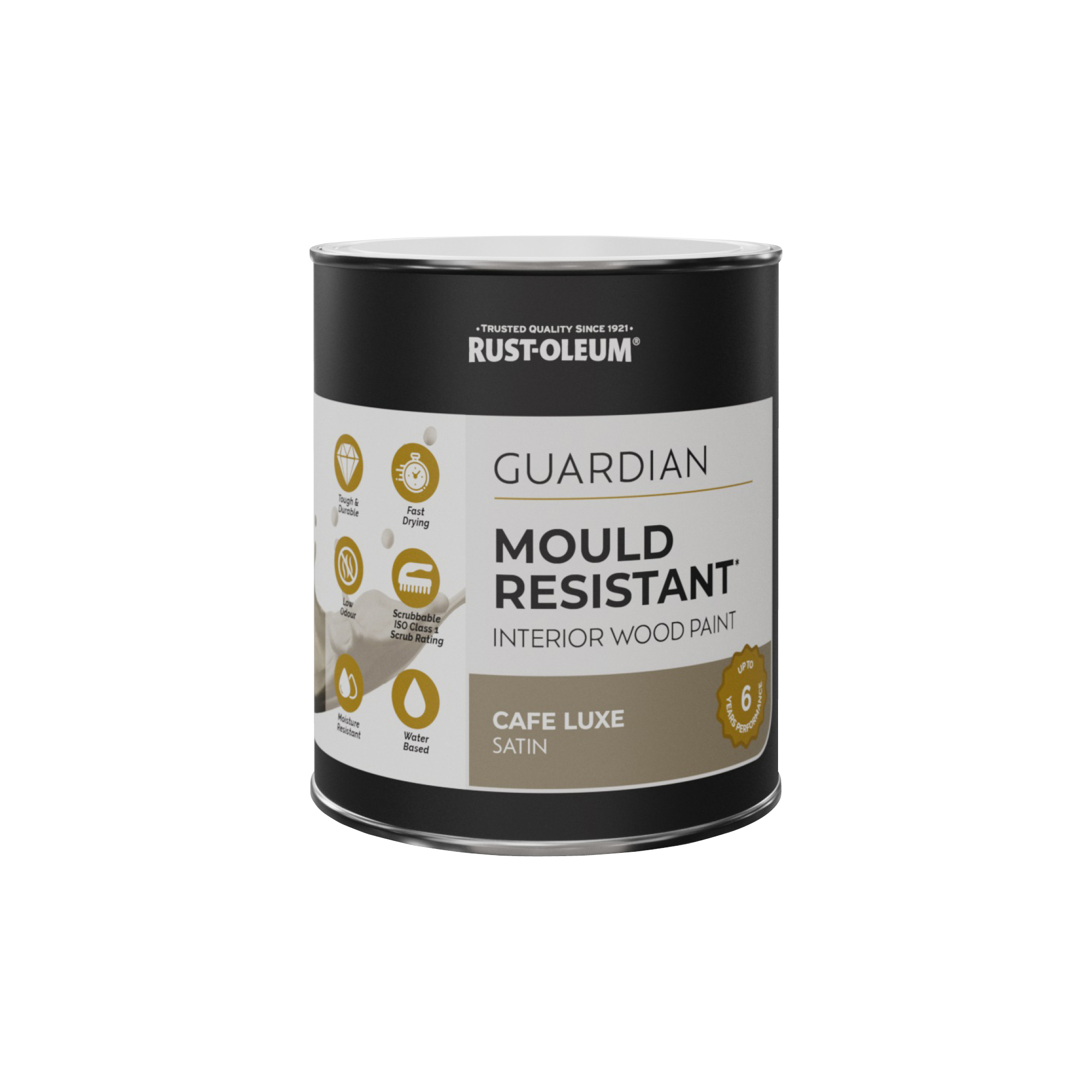 Guardian Mould Resistant Interior Wood Paint, Satin Finish - Cafe Luxe 750ml