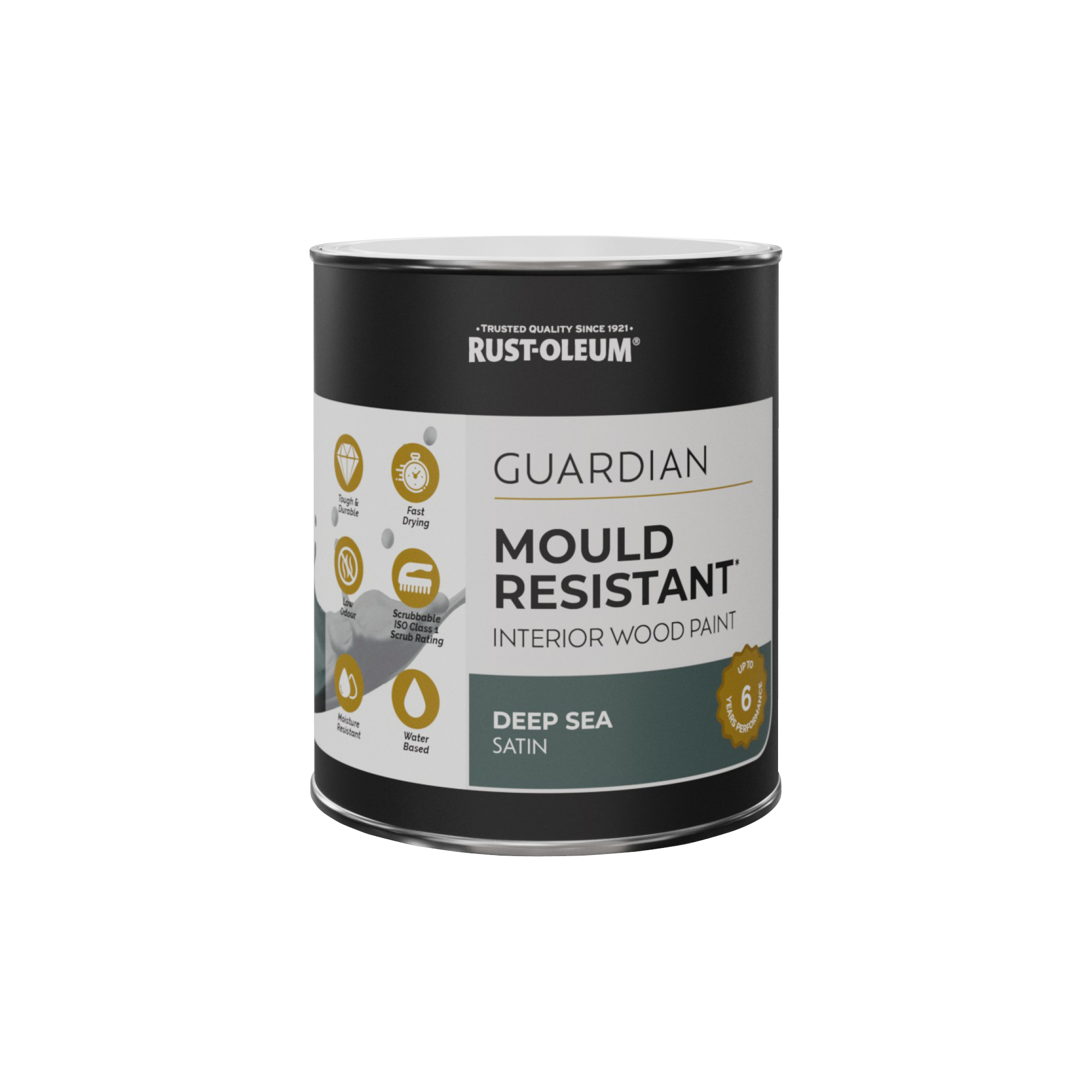 Guardian Mould Resistant Interior Wood Paint, Satin Finish - Deep Sea 750ml