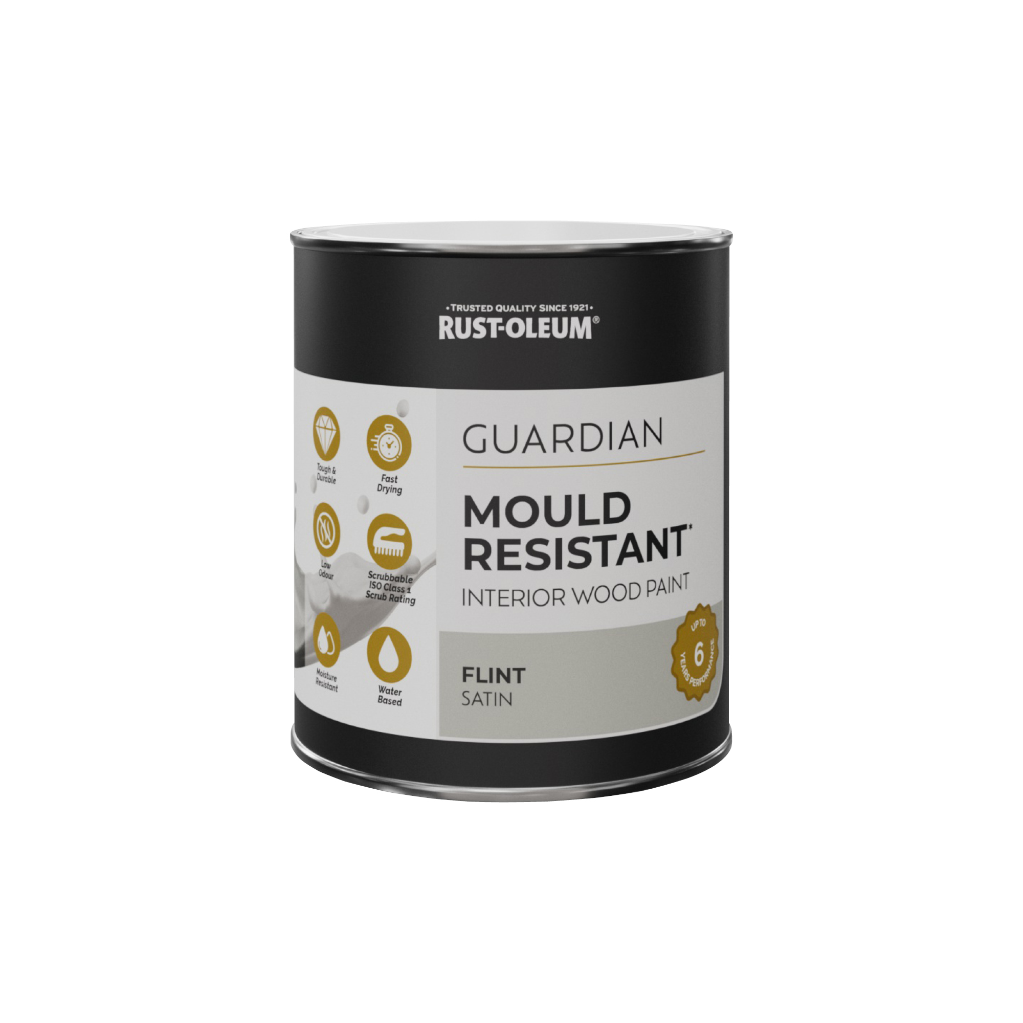 Guardian Mould Resistant Interior Wood Paint, Satin Finish - Flint 750ml