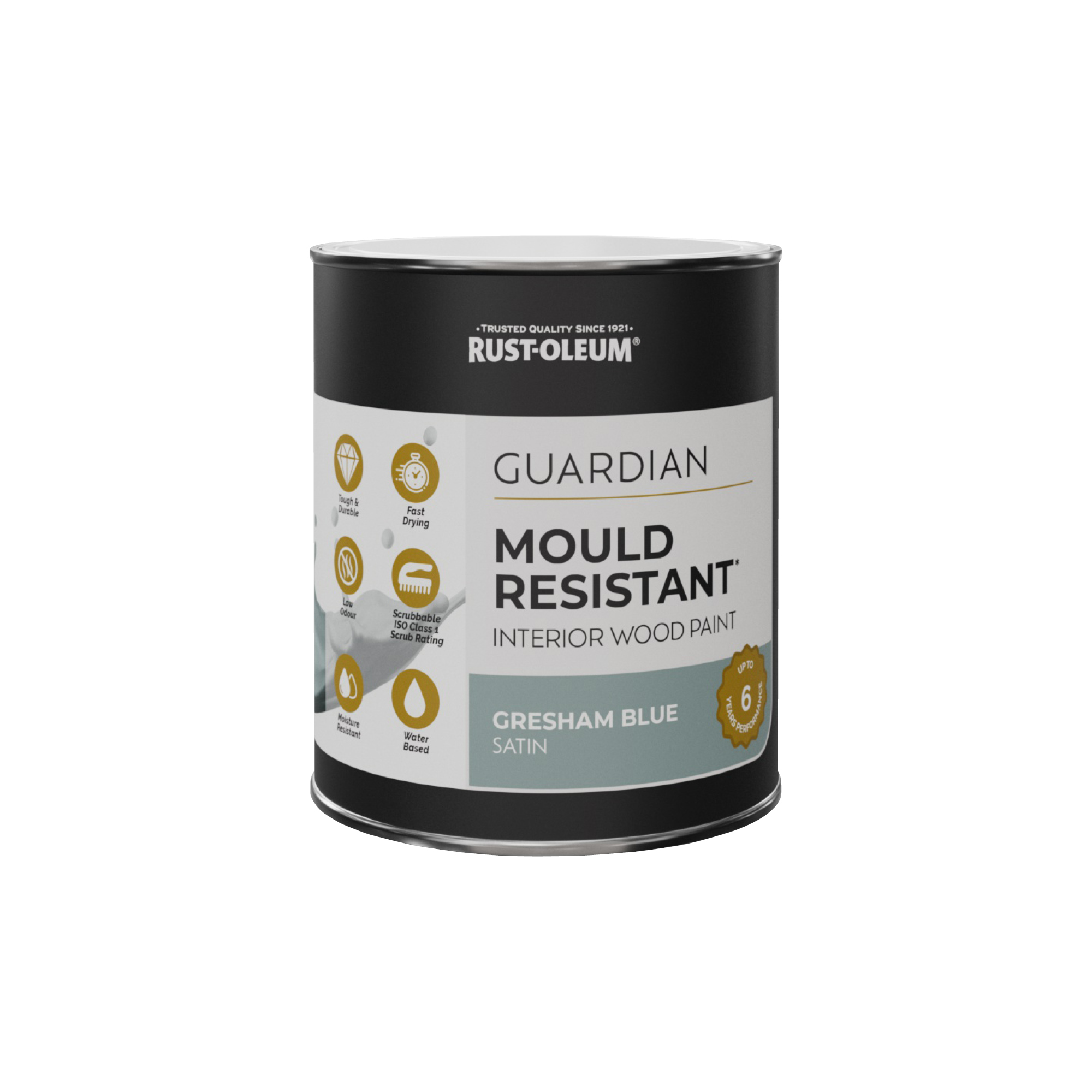 Guardian Mould Resistant Interior Wood Paint, Satin Finish - Gresham Blue 750ml