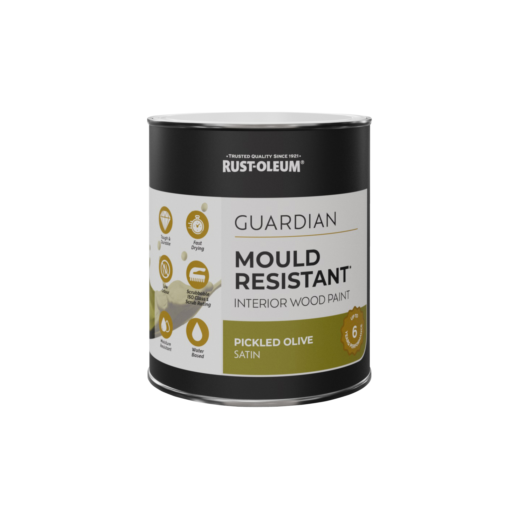 Guardian Mould Resistant Interior Wood Paint, Satin Finish - Pickled Olive 750ml