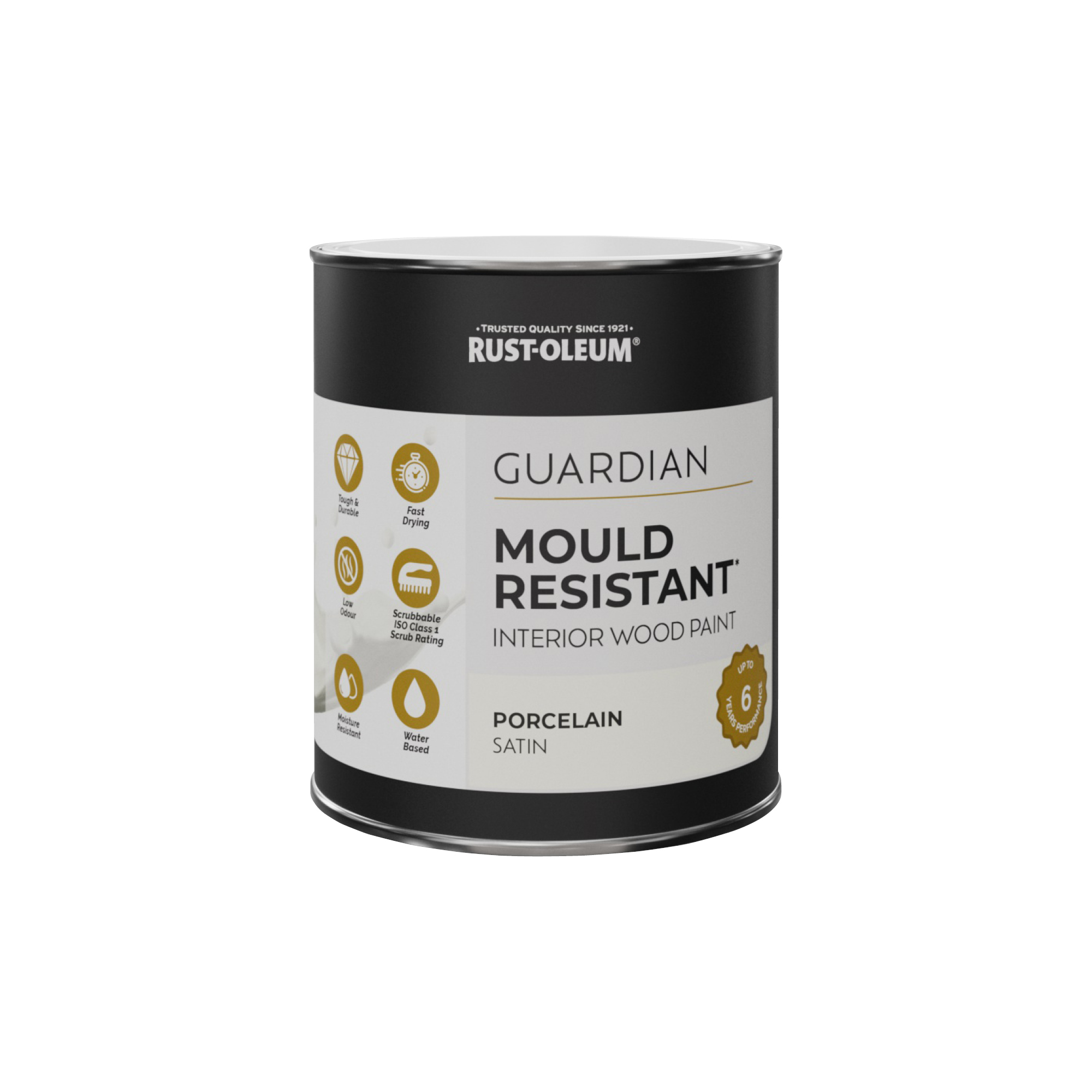 Guardian Mould Resistant Interior Wood Paint, Satin Finish - Porcelain 750ml