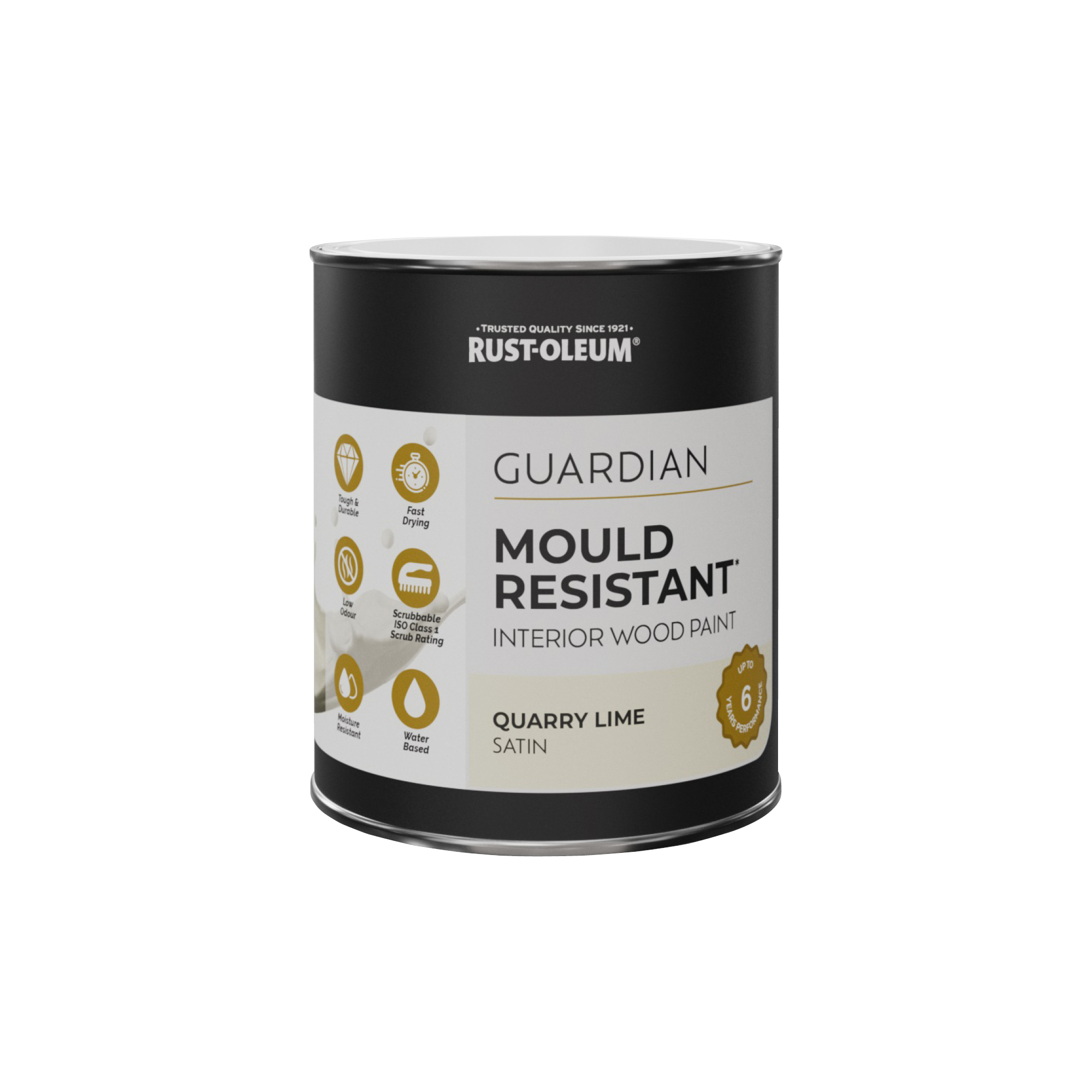 Guardian Mould Resistant Interior Wood Paint, Satin Finish - Quarry Lime 750ml