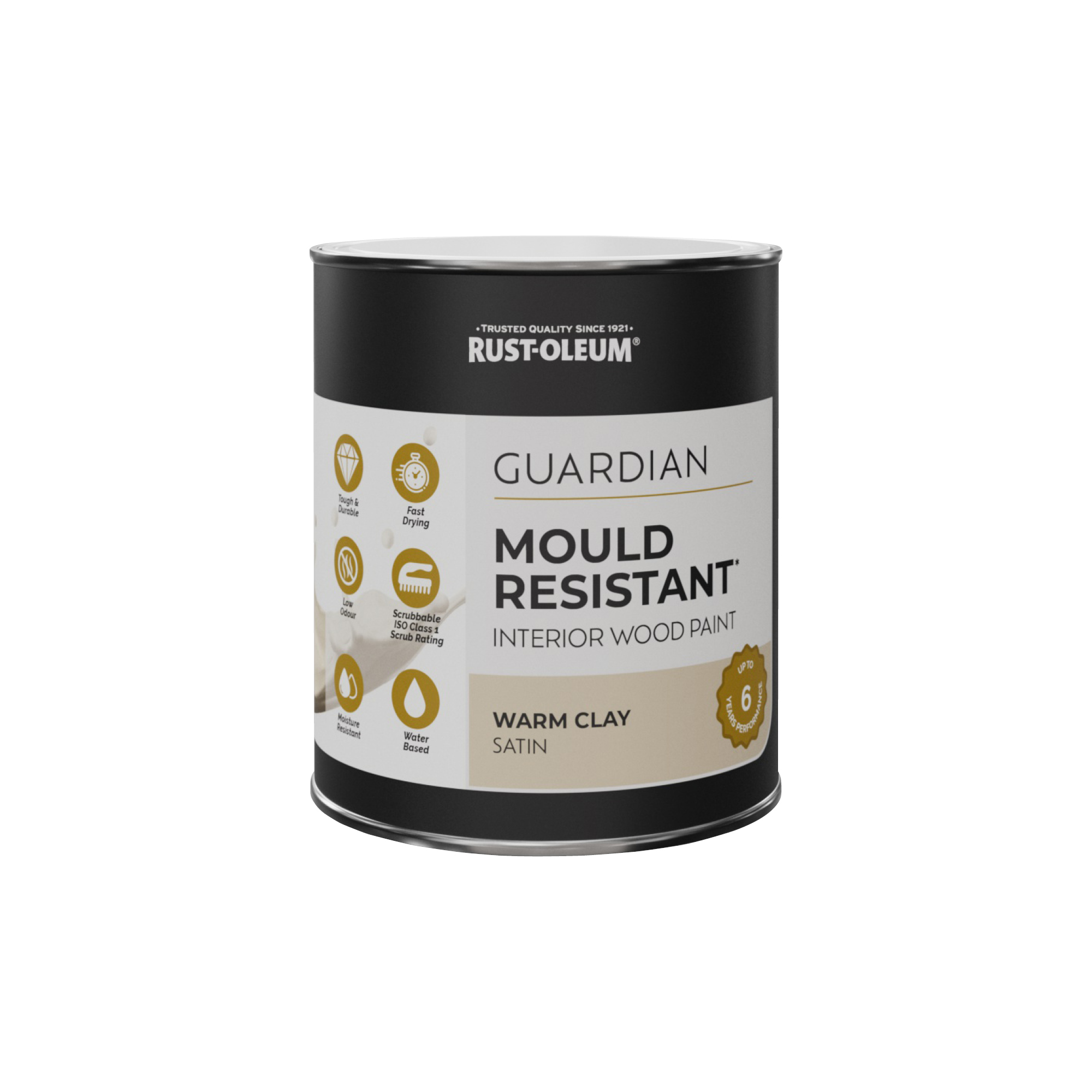 Guardian Mould Resistant Interior Wood Paint, Satin Finish - Warm Clay 750ml