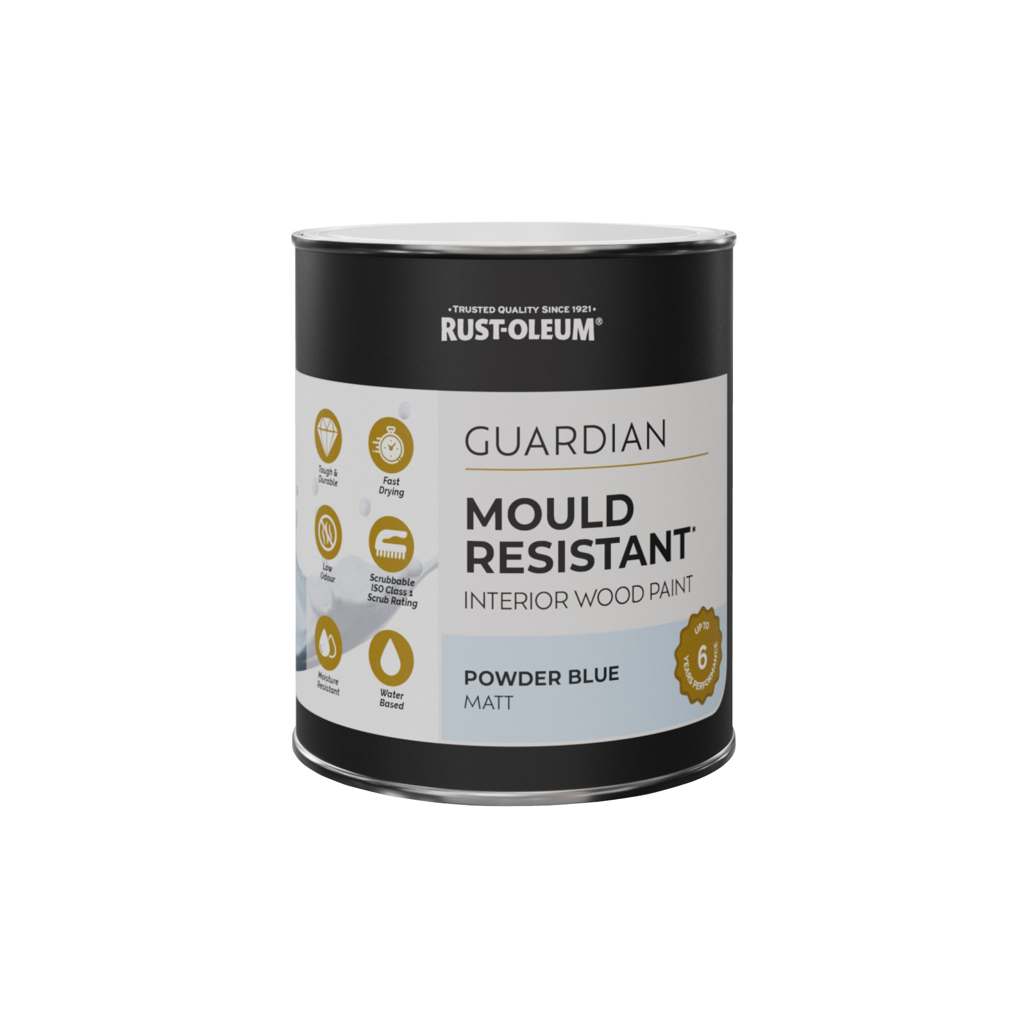 Guardian Mould Resistant Interior Wood Paint, Matt Finish - Powder Blue 750ml