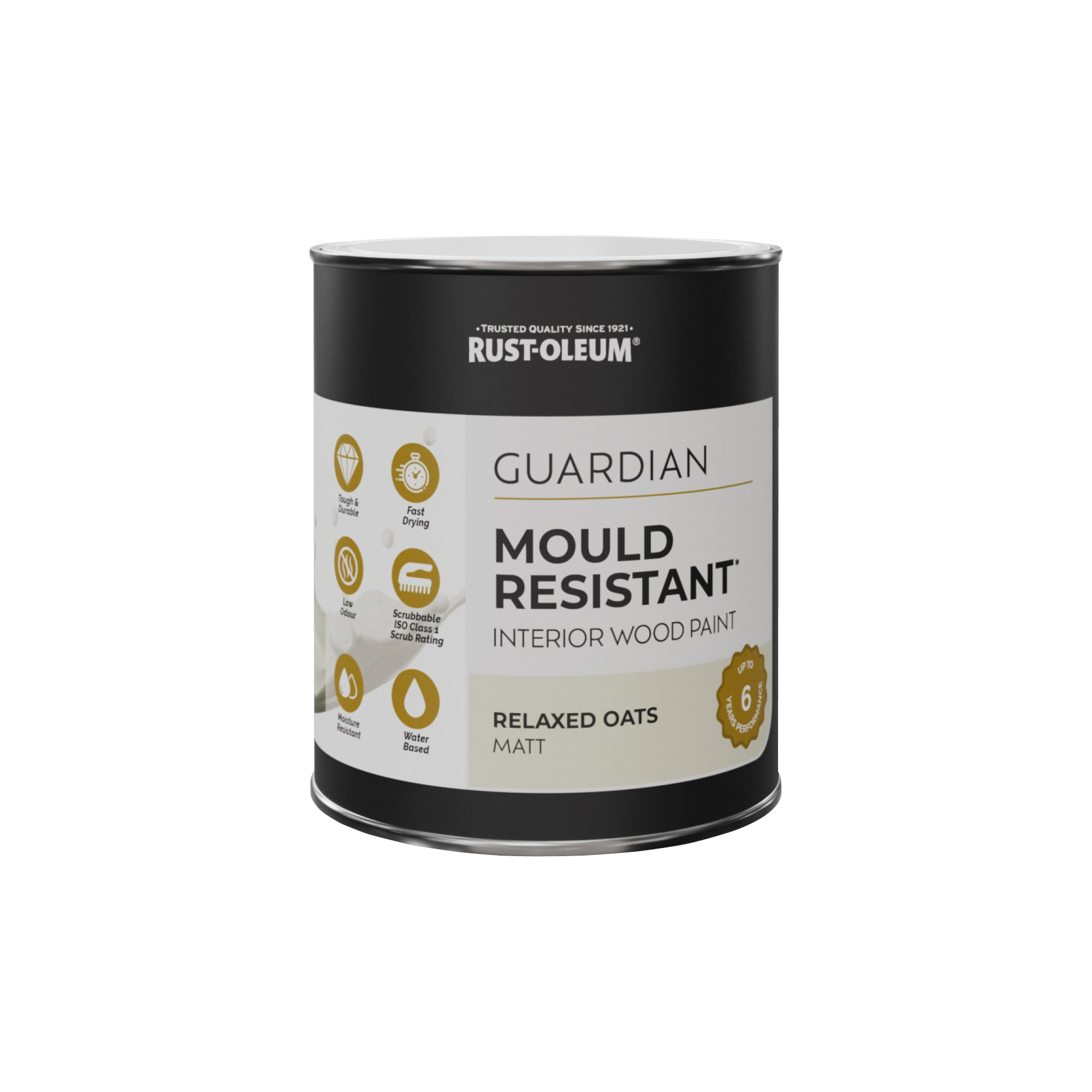 Guardian Mould Resistant Interior Wood Paint, Matt Finish - Relaxed Oats 750ml