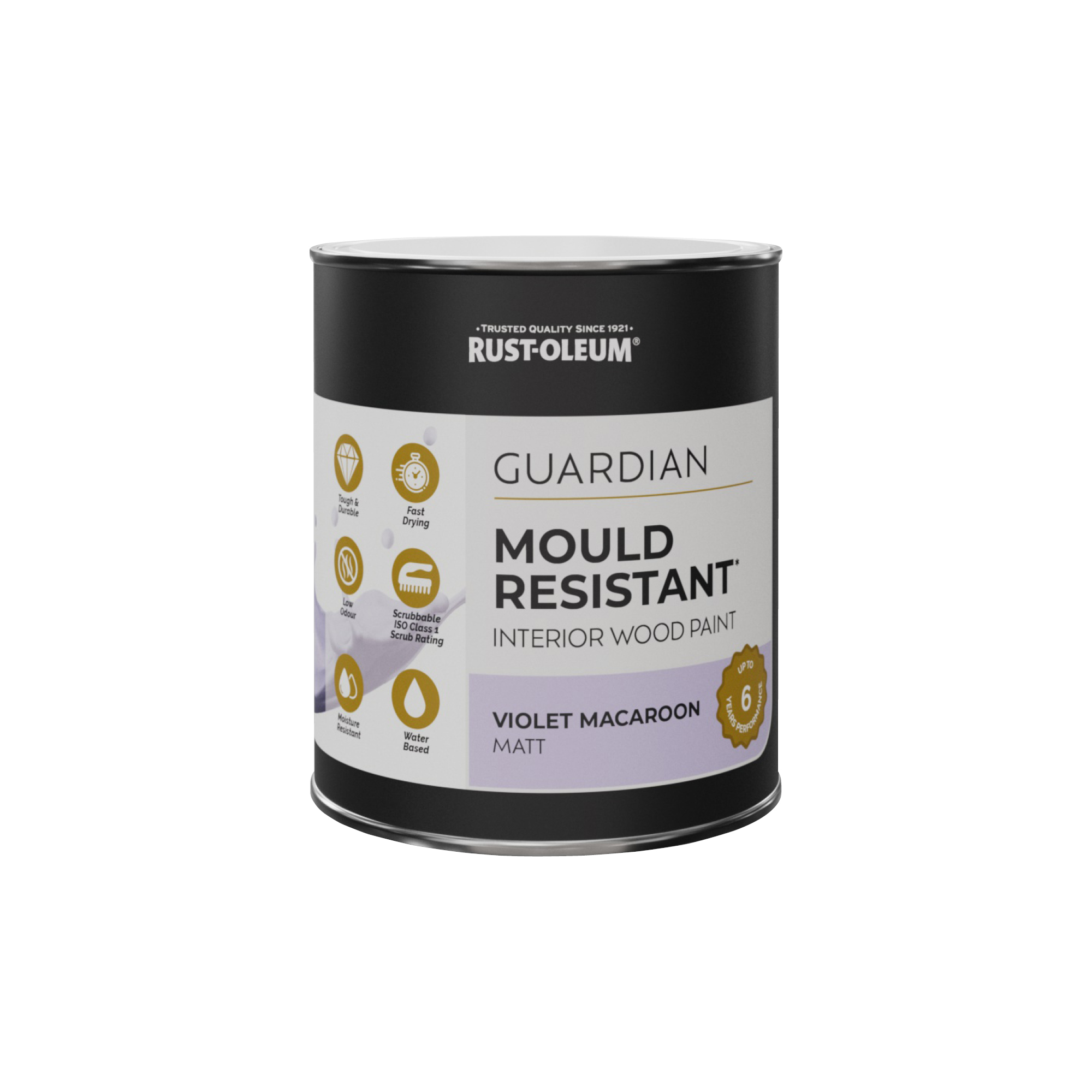 Guardian Mould Resistant Interior Wood Paint, Matt Finish - Violet Macaroon 750ml