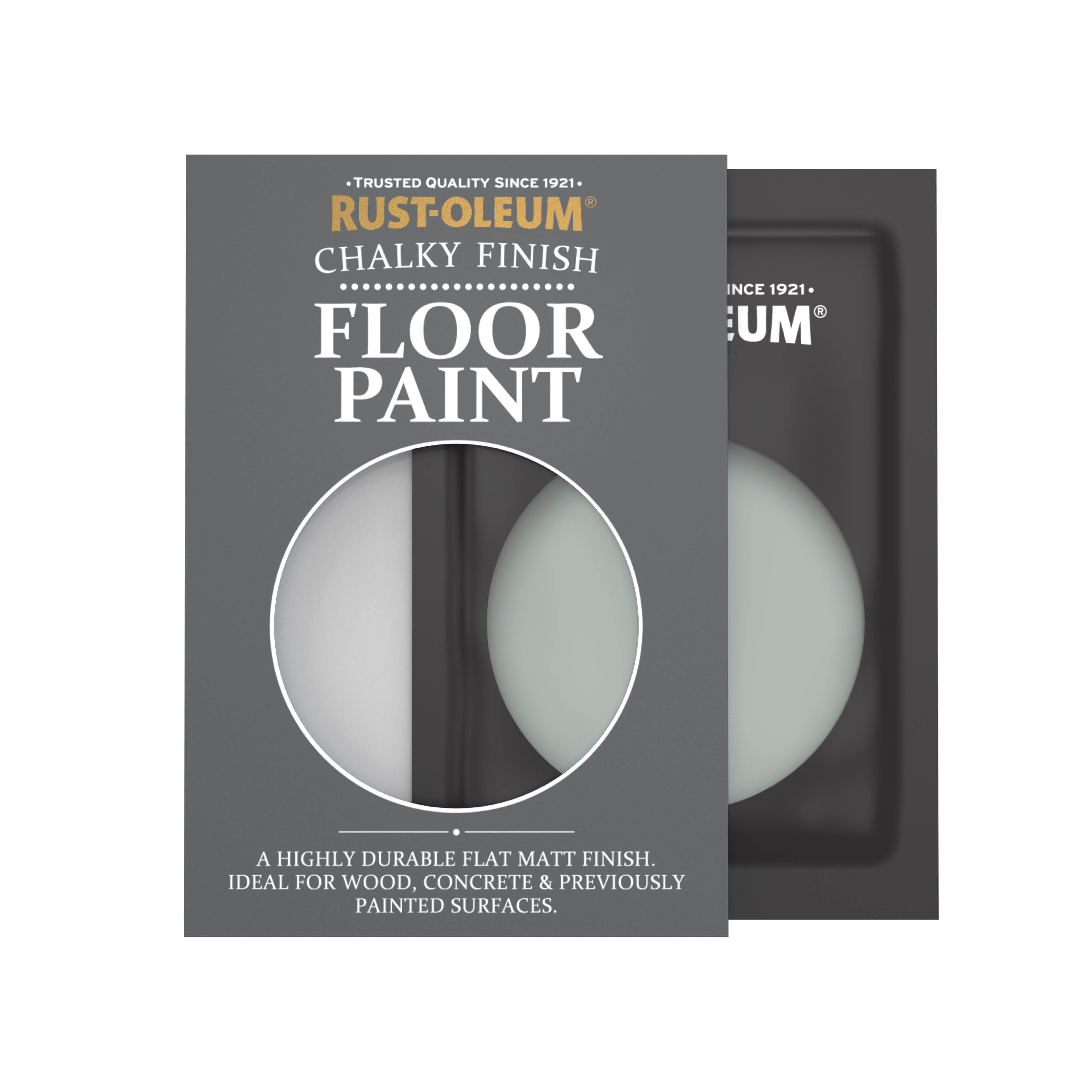 Floor Wood & Concrete Paint, Chalky Finish - PITCH GREY 10ml