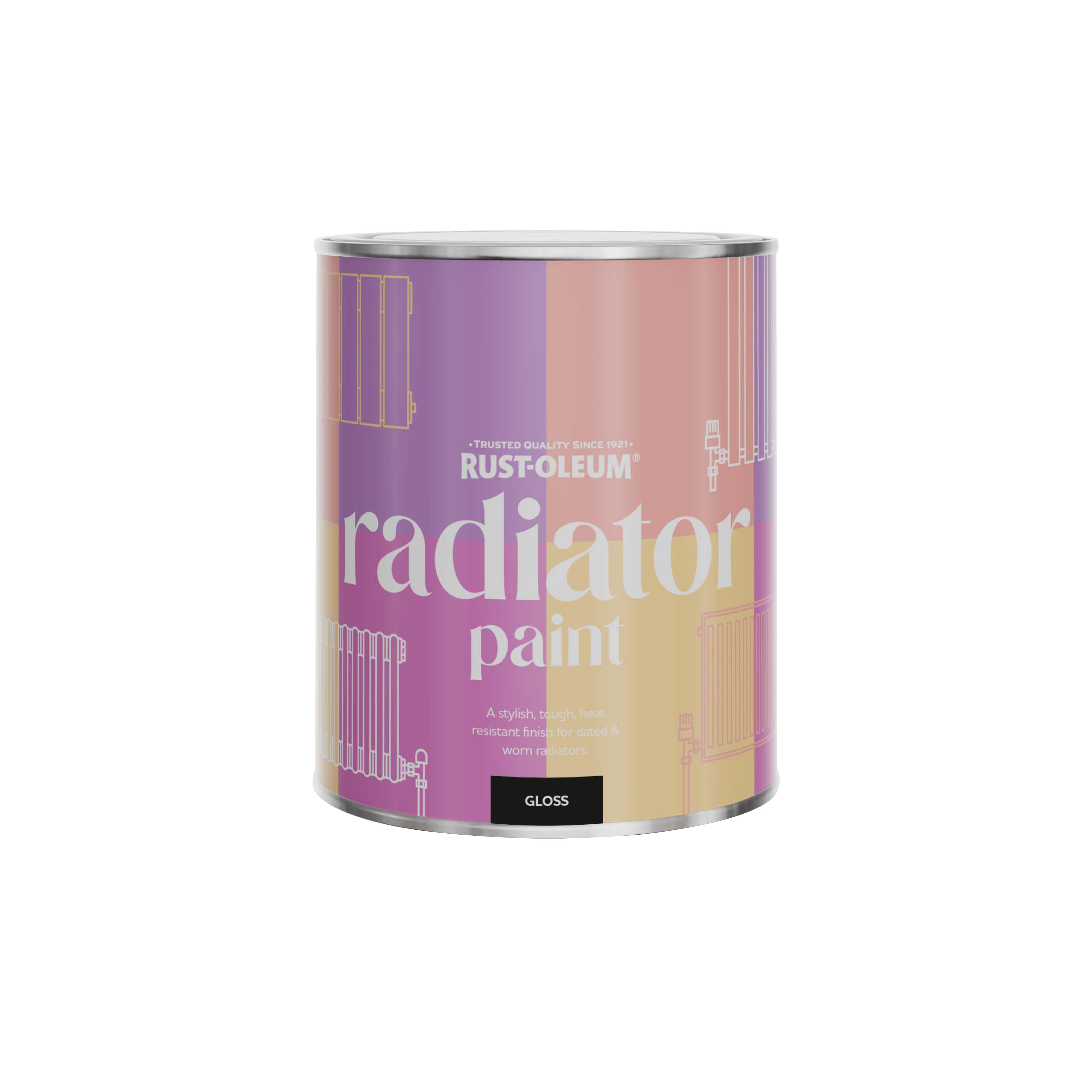 Rust-Oleum Grey Gloss Radiator Paint - Torch Grey 750ml