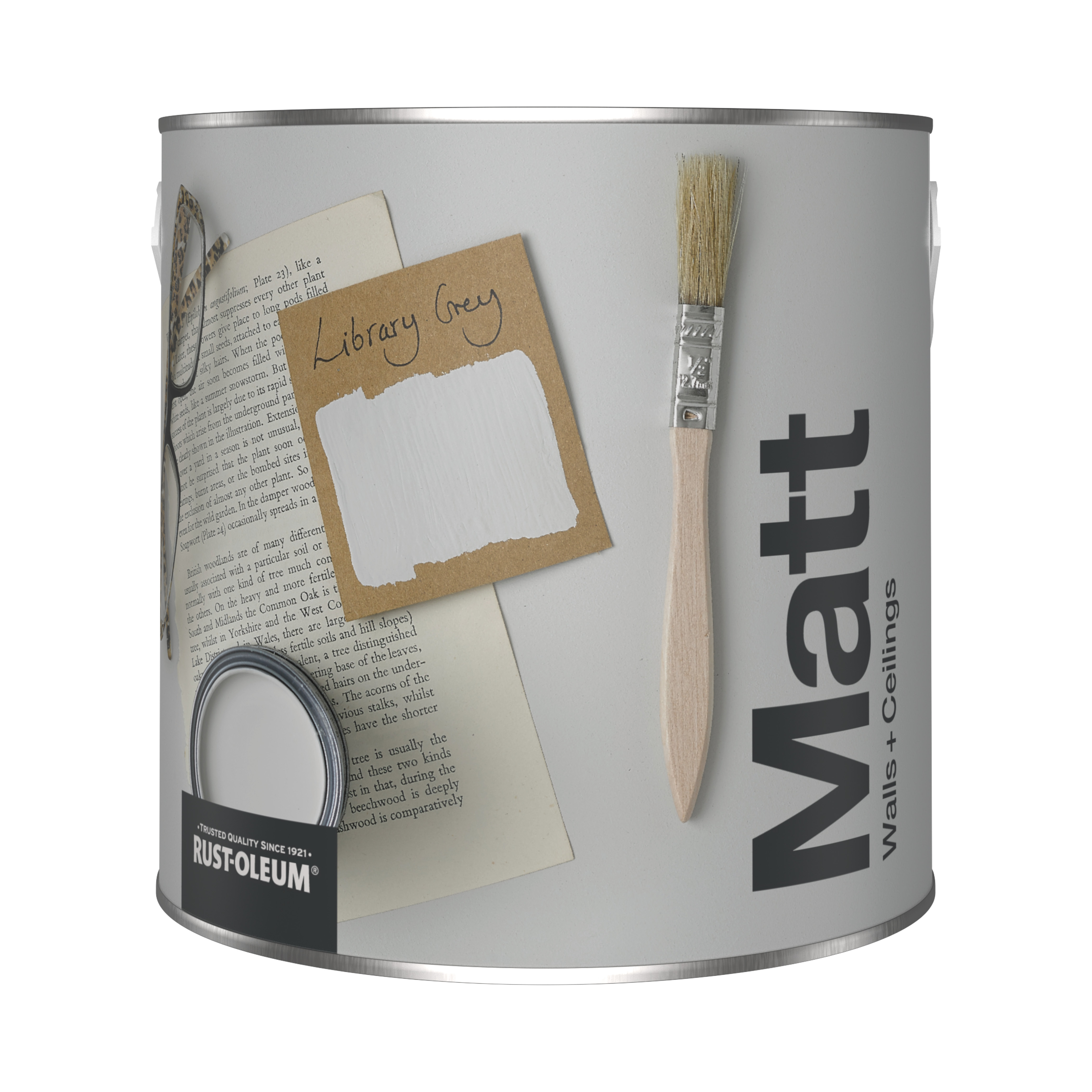 Washable Matt Wall Paint - LIBRARY GREY 2.5L