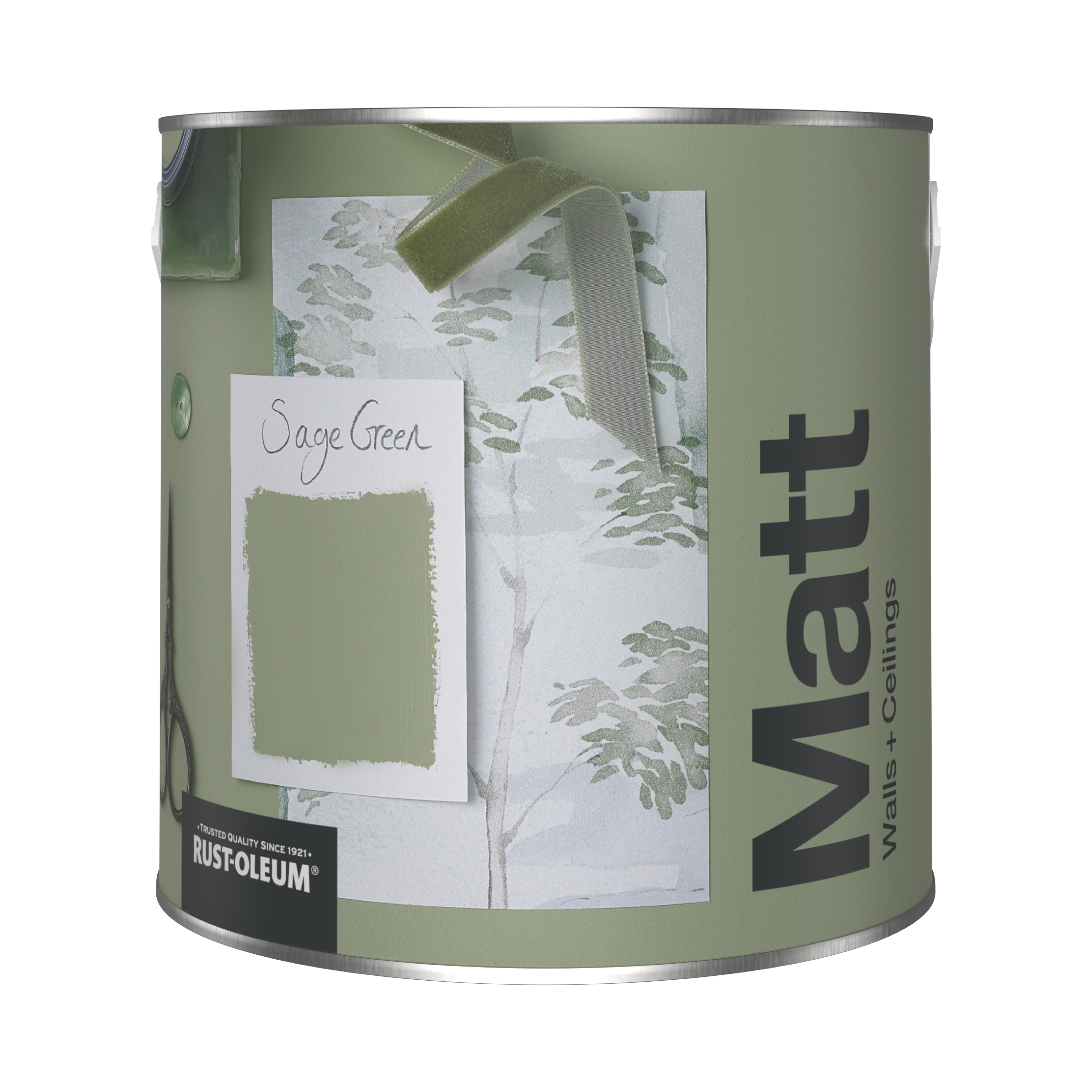 Washable Matt Wall Paint - SAGE GREEN 2.5L