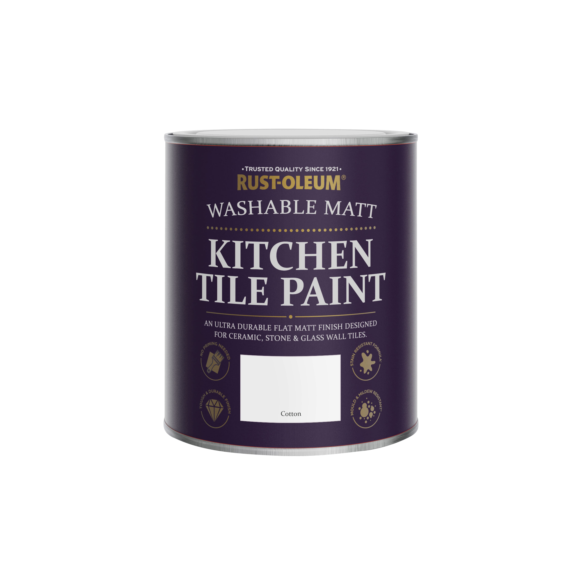 Kitchen Tile Paint, Matt Finish - Cotton (White) 750ml