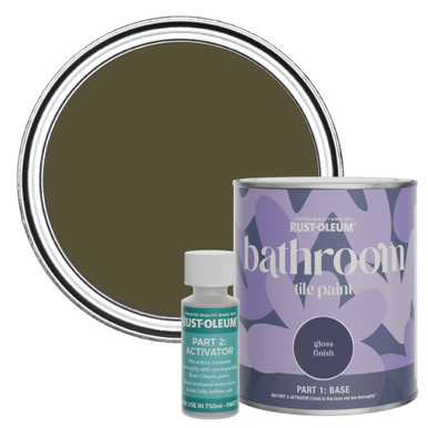Bathroom Tile Paint, Gloss Finish - Greencroft 750ml