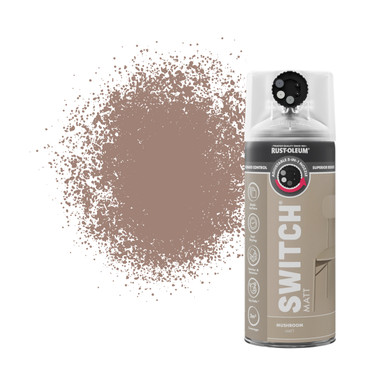 Switch 5 in 1 Nozzle Multi Surface Topcoat Decorative Spray Paint Aerosol 400ml Mushroom Matt Finish