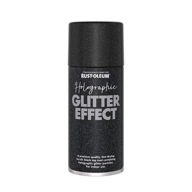 Holographic Glitter Effect Spray Paint, Black 150ml