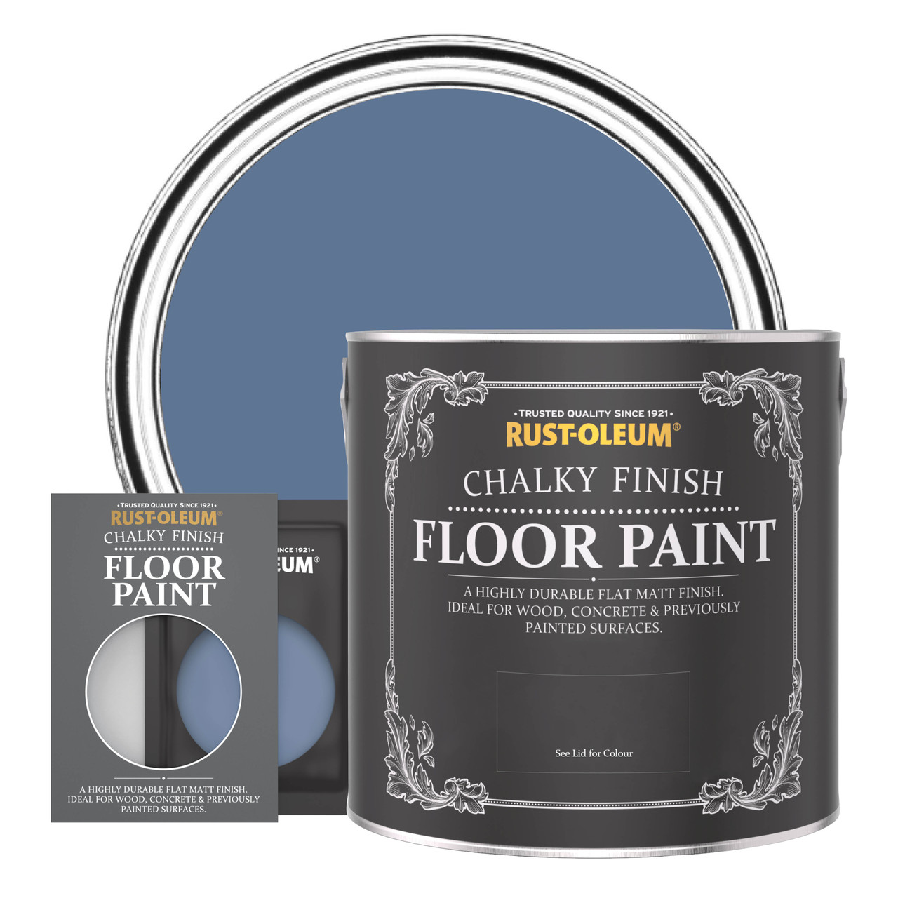 Rust-Oleum Floor Wood & Concrete Paint, Chalky Finish - BLUE RIVER - 2.5L