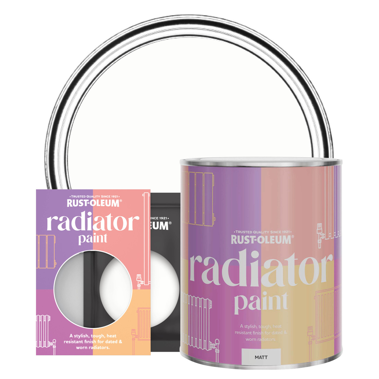 Rust-Oleum Radiator Paint, Matt Finish - Chalk White - 750ml
