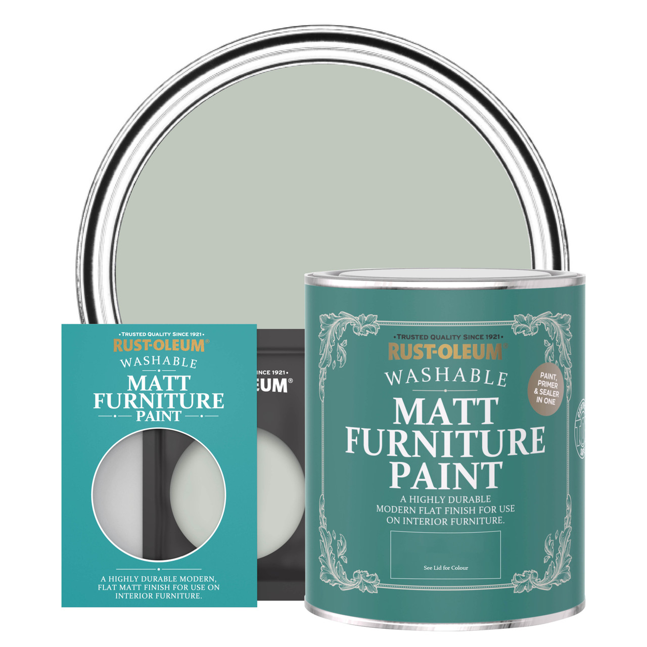 rust-oleum matt furniture paint - chalk green - 750ml