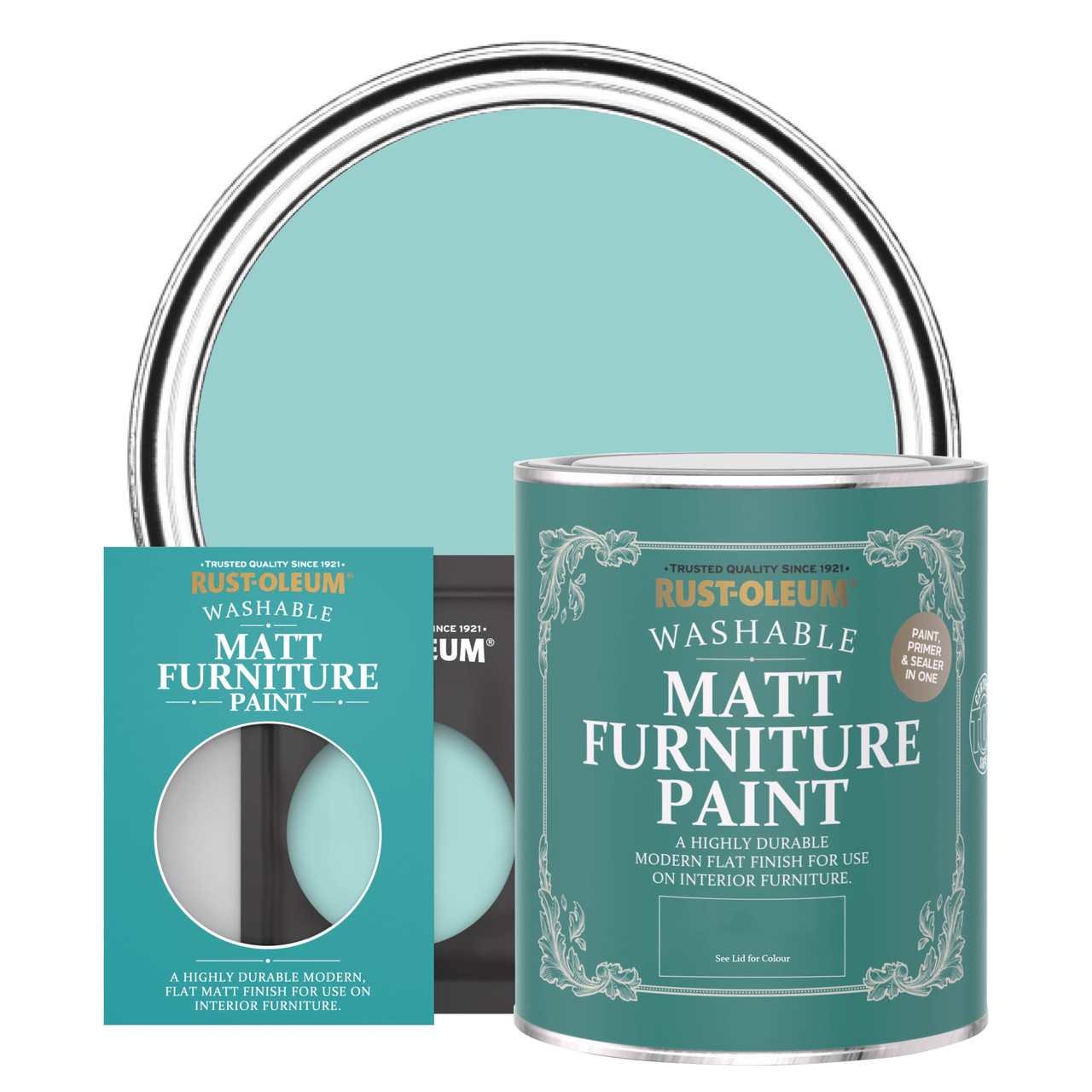 RustOleum Hessian Flat Matt Furniture Paint, 400Ml RustOleum Teal