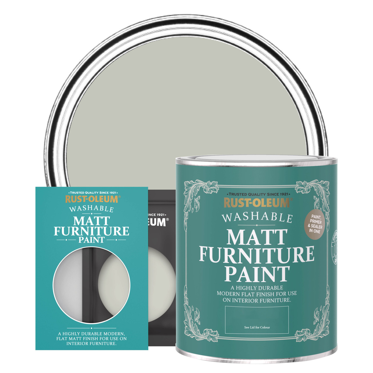 rust-oleum matt furniture paint - tyne fog - 750ml