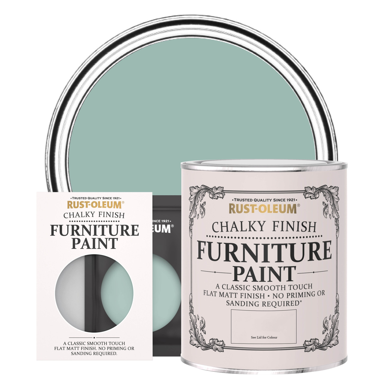 rust-oleum chalky furniture paint - coastal blue - 750ml