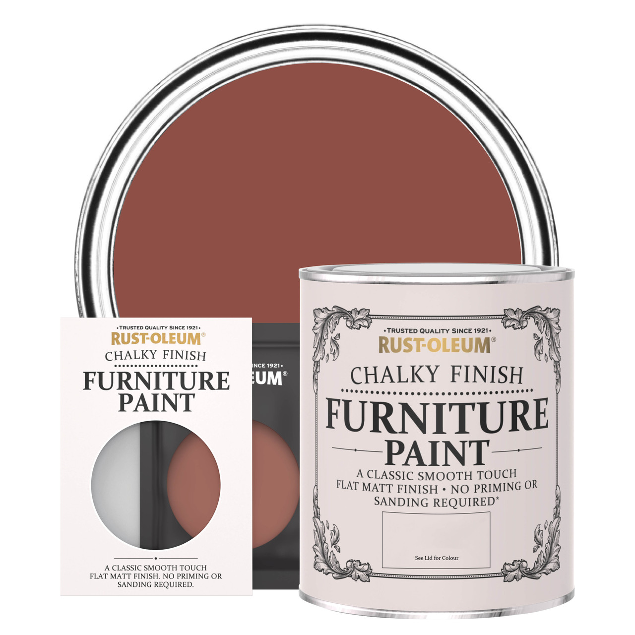 rust-oleum chalky furniture paint - fire brick - 750ml