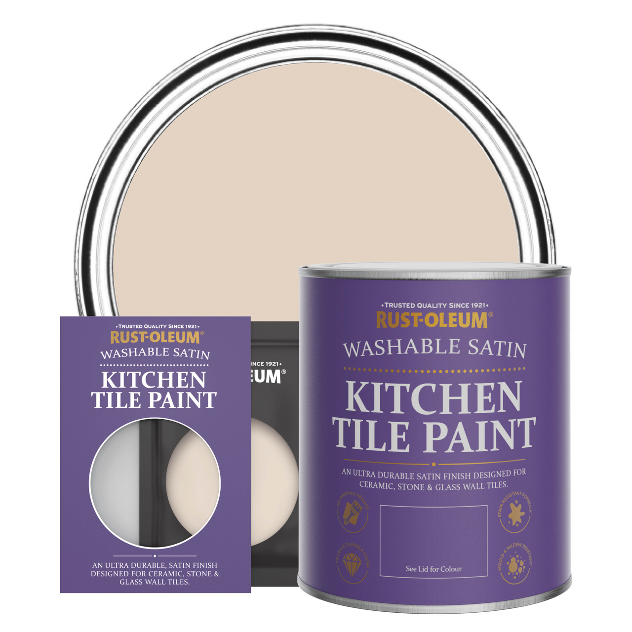 rust-oleum kitchen tile paint, satin finish - homespun - 750ml