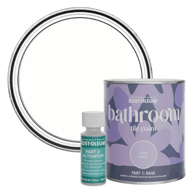 Bathroom Tile Paint, Matt Finish - Chalk White 750ml