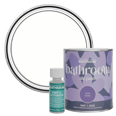Bathroom Tile Paint, Satin Finish - Chalk White 750ml