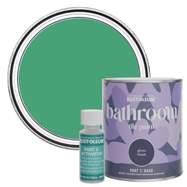 Emerald Bathroom Tile Paint - Gloss Green Finish