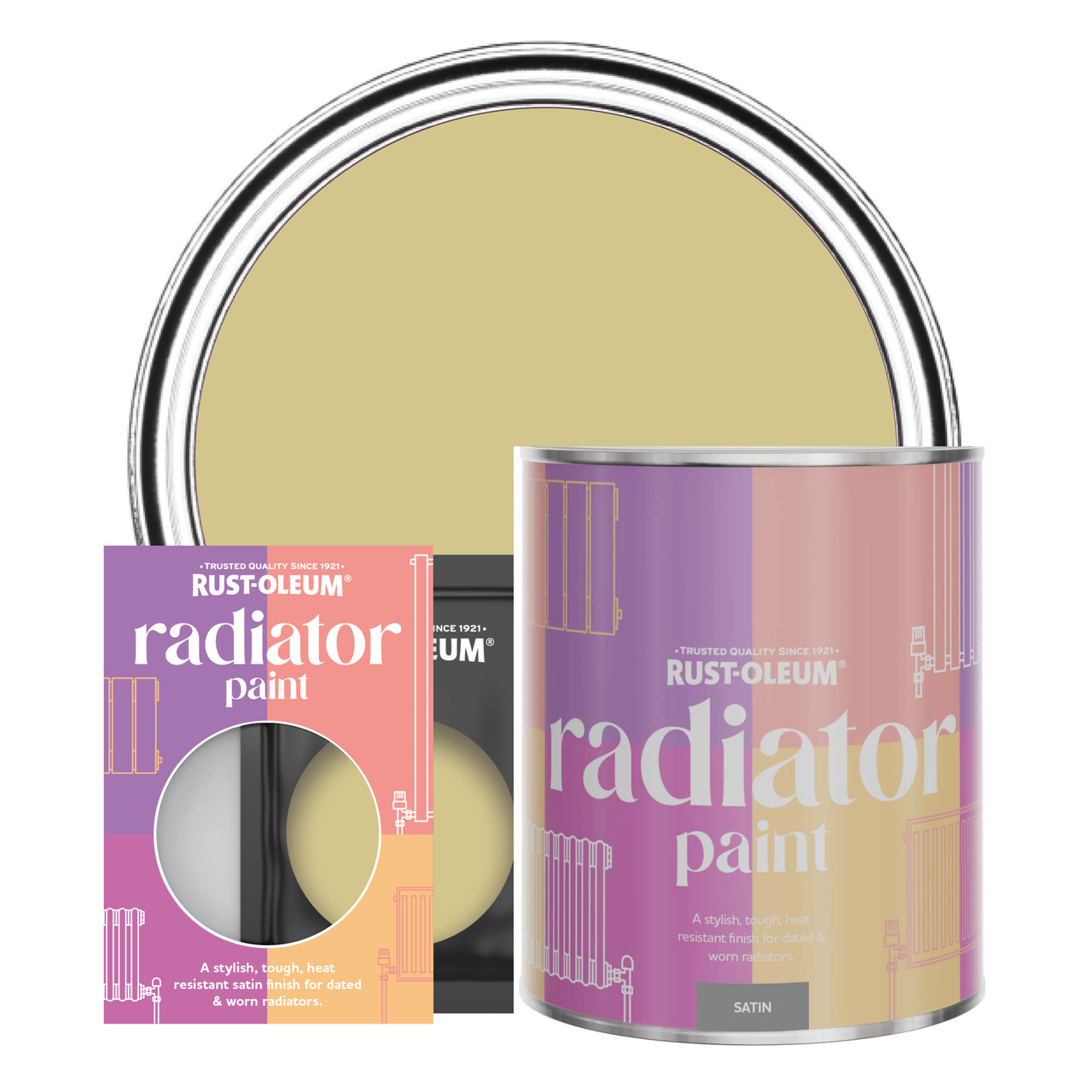 rust-oleum radiator paint, satin finish - wasabi - 750ml