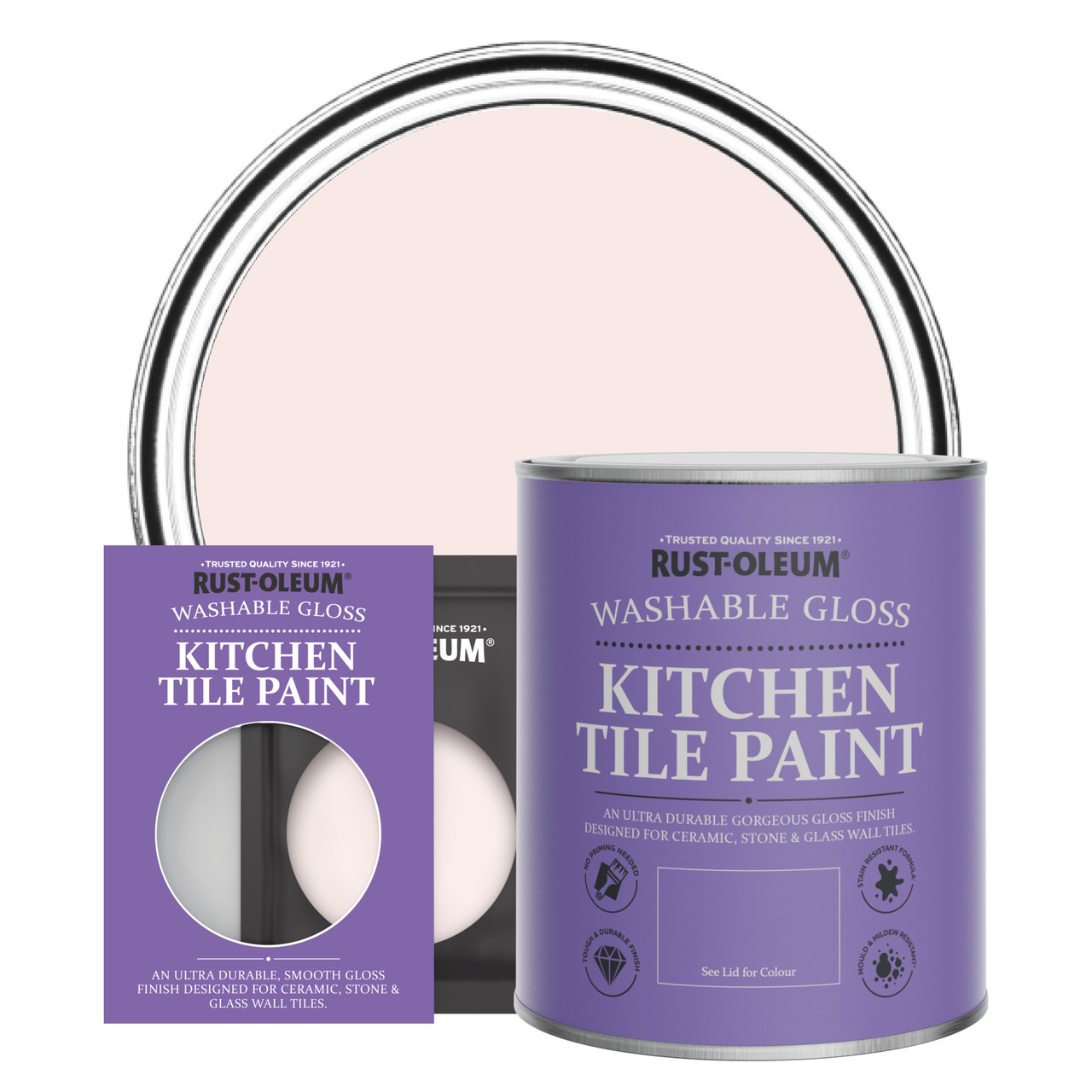 rust-oleum kitchen tile paint, gloss finish - china rose - 750ml