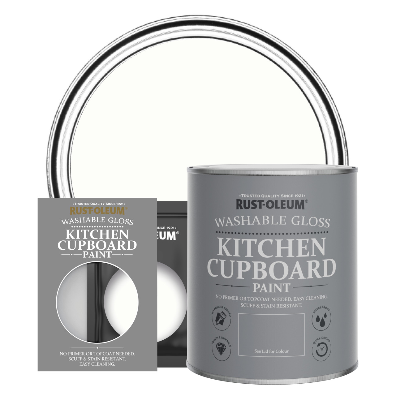 Rust-Oleum Kitchen Cupboard Paint, Gloss Finish - CHALK WHITE - 750ml