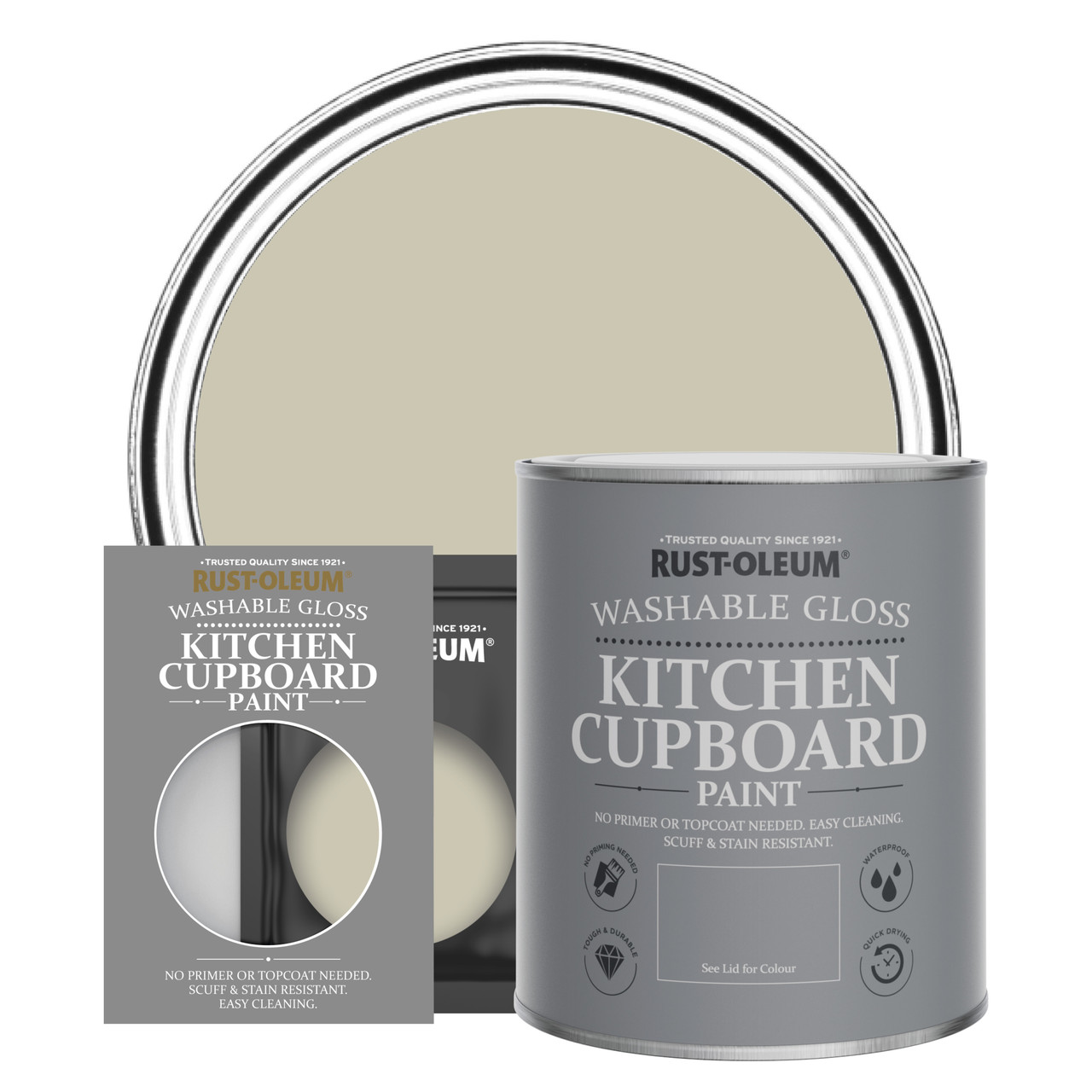 rust-oleum kitchen cupboard paint, gloss finish - half light - 750ml