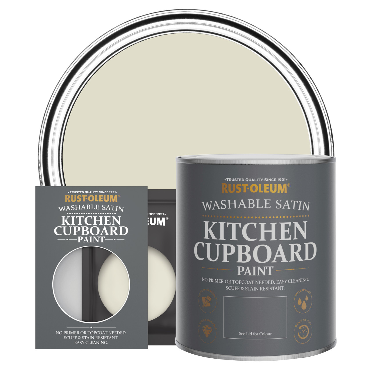 Rust-Oleum Kitchen Cupboard Paint, Satin Finish - Relaxed Oats - 750ml
