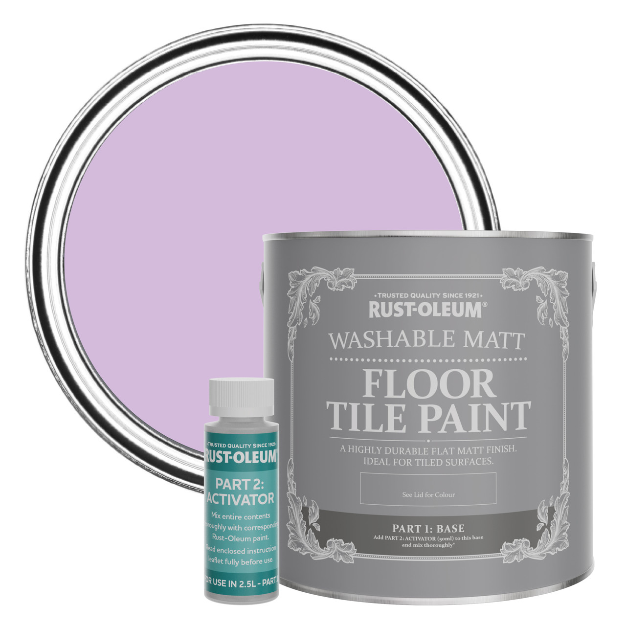 rust-oleum floor tile paint, matt finish - violet macaroon 2.5l -