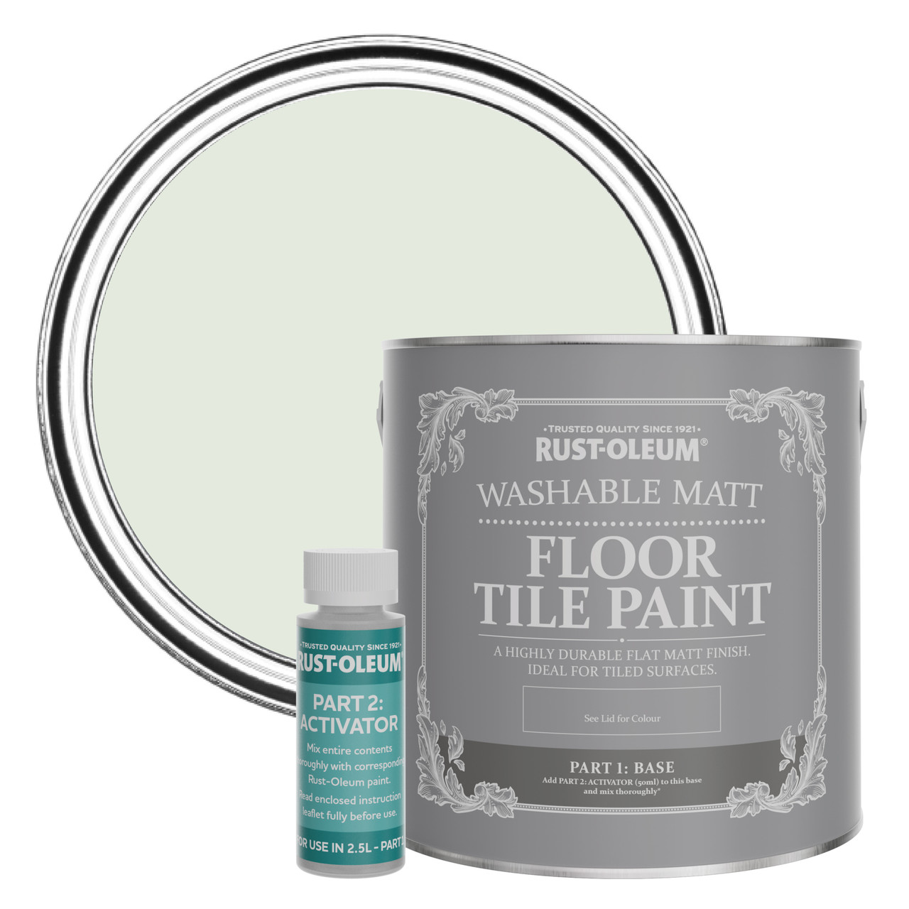 Rust-Oleum Floor Tile Paint, Matt Finish - Sage Mist 2.5L -