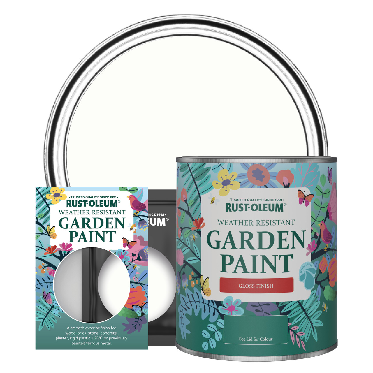 Rust-Oleum Garden Paint, Gloss Finish - CHALK WHITE - 750ml
