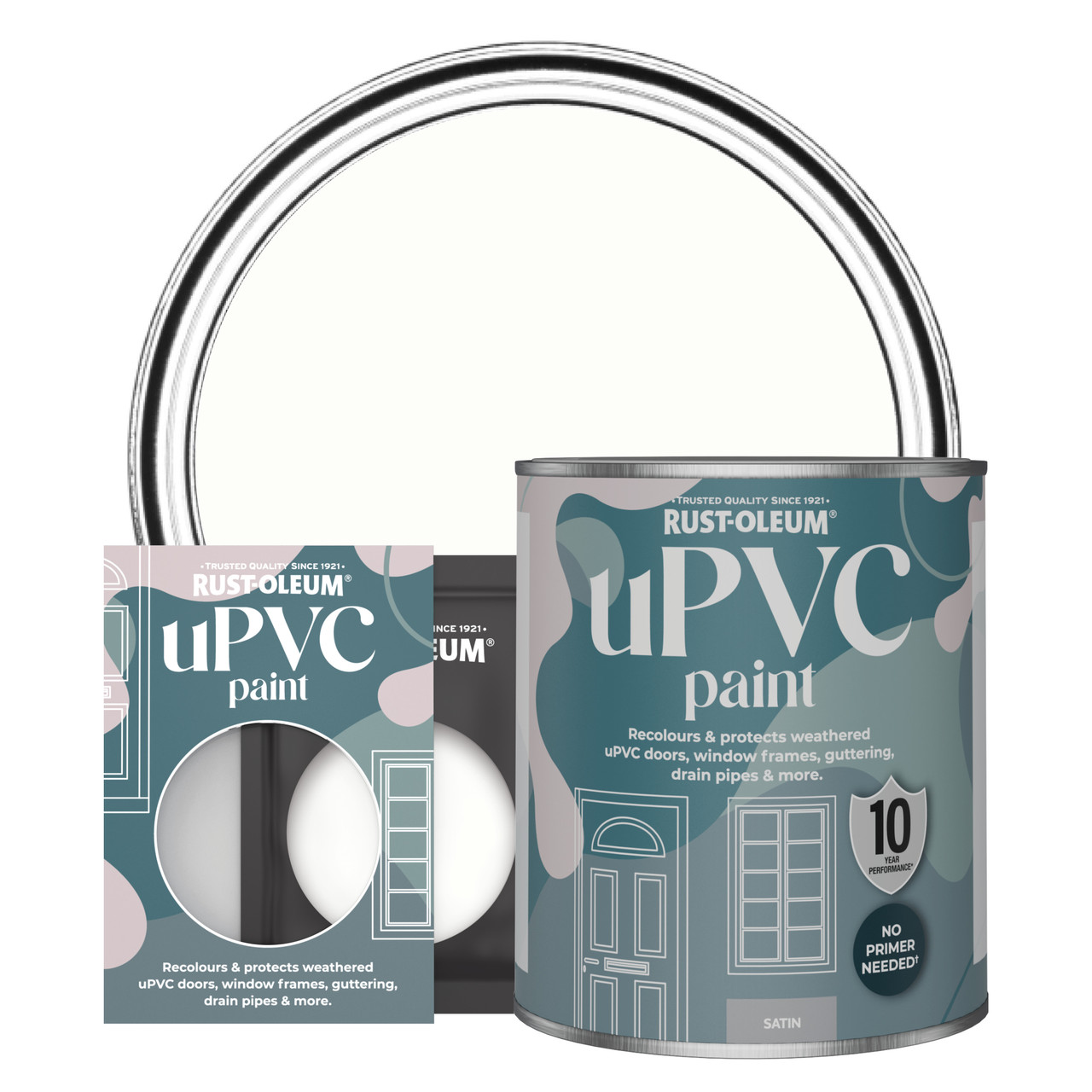 Rust-Oleum uPVC Paint, Satin Finish - CHALK WHITE - 10ml