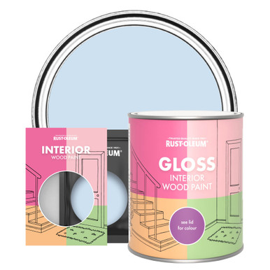 Rustolem Powder Blue Rust-Oleum Blue Gloss Interior Wood Paint - Powder Blue - Rust-oleum UK