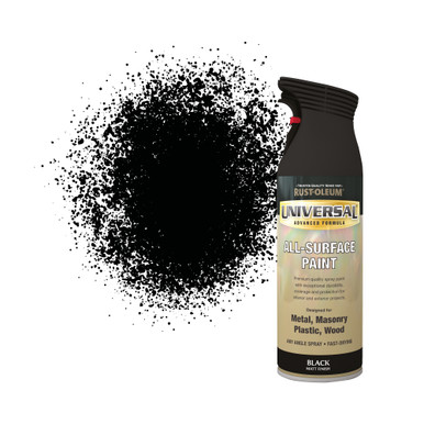 Universal Spray Paint, Matt Finish - Black 400ml