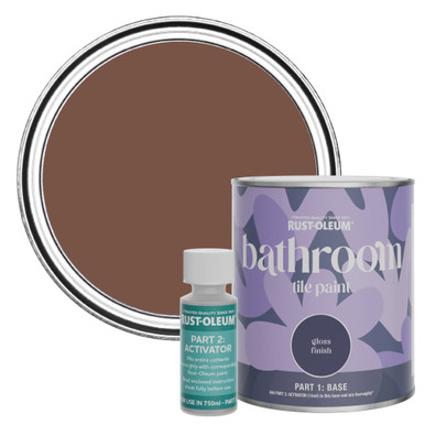 Bathroom Tile Paint, Gloss Finish - Faded Ember 750ml