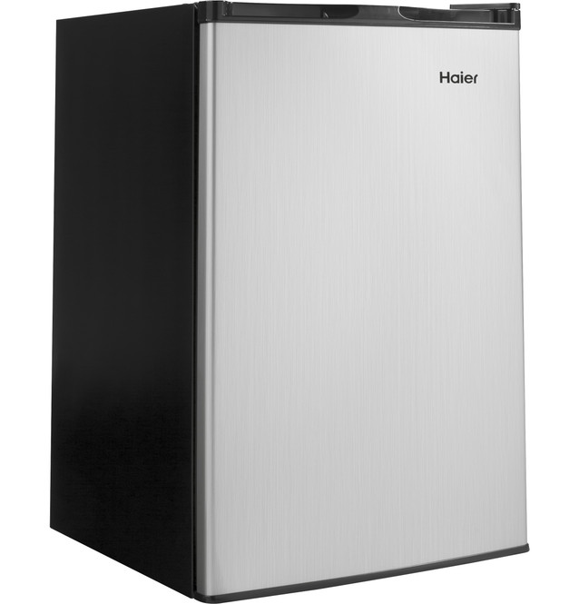 Haier HC46SF10SV 4.5 cu. ft. Compact Refrigerator with Half-Width Freezer  Compartment, Dispense-a-Can Storage, 2-Liter Door Storage and Glass  Shelving