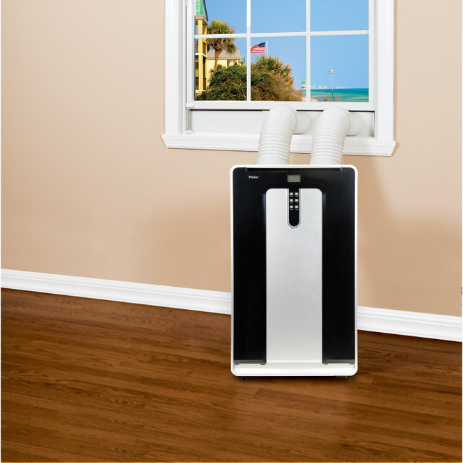 14,000 BTU Portable Heat/Cool Dual Hose AC, Electronic w/ Remote