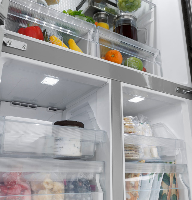 ID:G991560　４．５Ｋ（２０２０年ハイアール製） Haier ENERGY STAR® 16.8 Cu. Ft. Quad Door Refrigerator