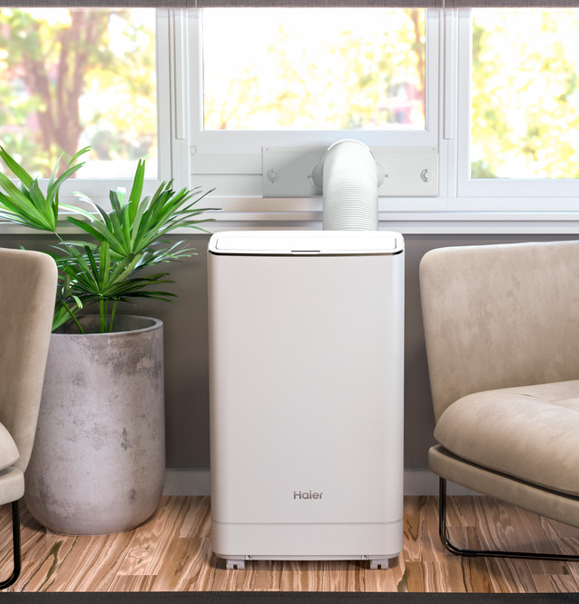 Haier 掃除機 ホワイト Haier® Smart Portable Air Conditioner with Dehumidifier for