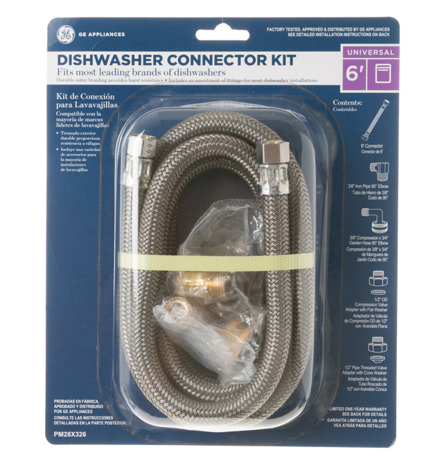 6' Universal Dishwasher Connector Kit with Adapter PM28X326