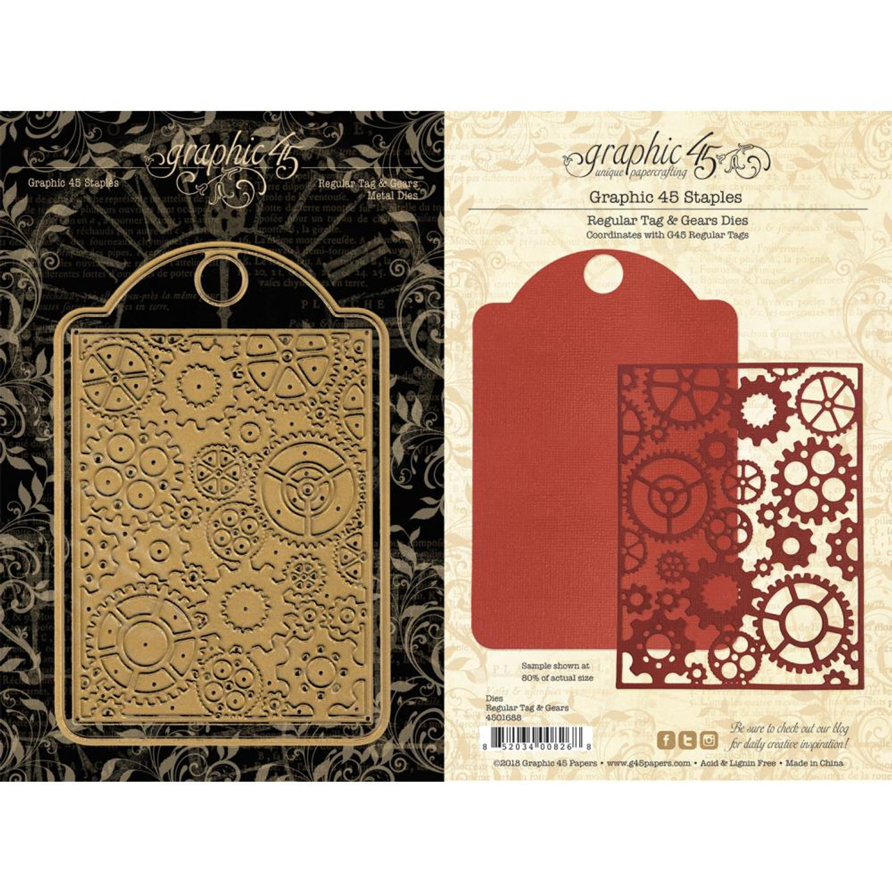 Graphic 45 Staples Embellishments Collection Metal Paper Clips and Charms