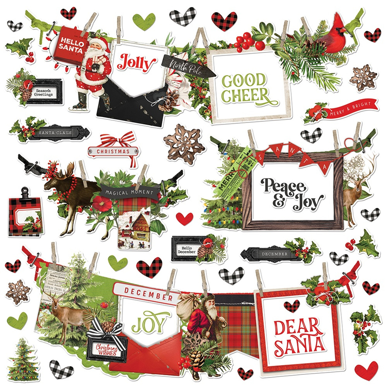 Simple Vintage Christmas Lodge Banner Cardstock Stickers - Simple Stories